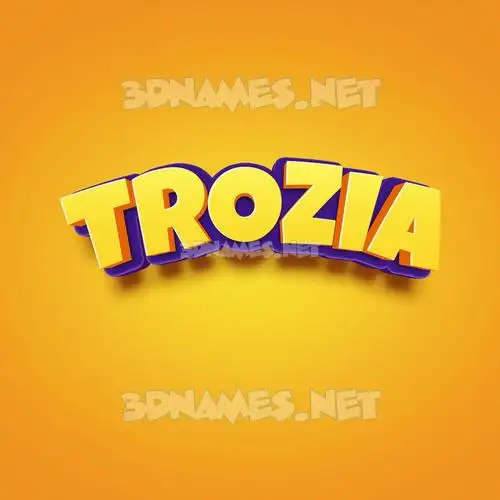 trozia in Orange Toon style - 3D name wallpaper