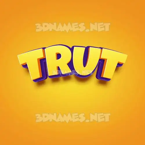 trut in Orange Toon style - 3D name wallpaper