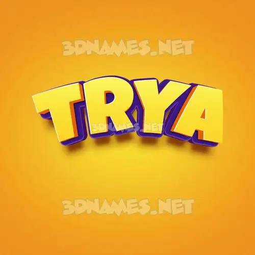 trya in Orange Toon style - 3D name wallpaper trya in Orange Toon style - 3D name wallpaper