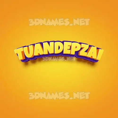 tuandepzai in Orange Toon style - 3D name wallpaper