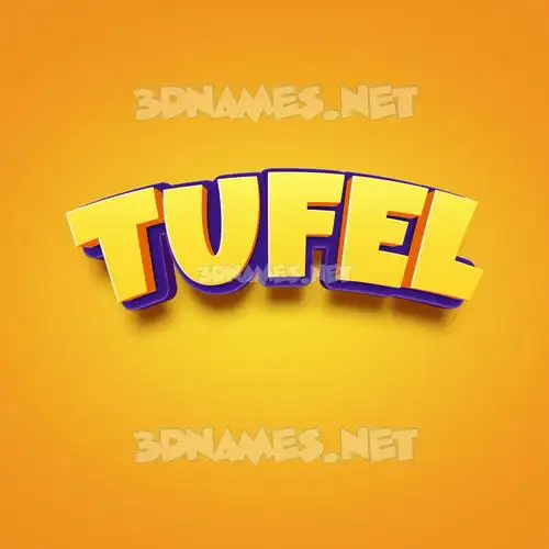 tufel in Orange Toon style - 3D name wallpaper
