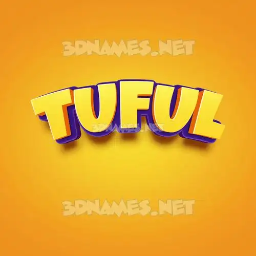 tuful in Orange Toon style - 3D name wallpaper