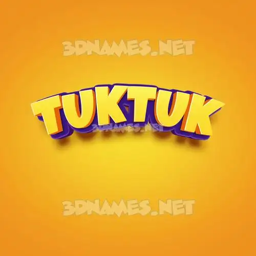 tuktuk in Orange Toon style - 3D name wallpaper tuktuk in Orange Toon style - 3D name wallpaper