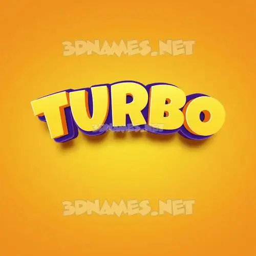 turbo in Orange Toon style - 3D name wallpaper turbo in Orange Toon style - 3D name wallpaper