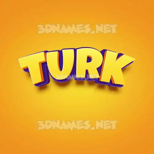 turk in Orange Toon style - 3D name wallpaper turk in Orange Toon style - 3D name wallpaper