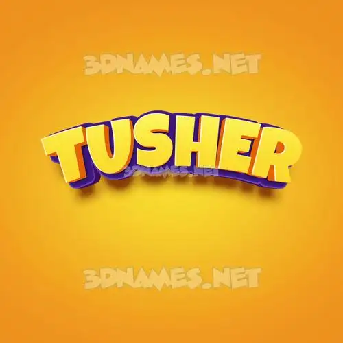 tusher in Orange Toon style - 3D name wallpaper tusher in Orange Toon style - 3D name wallpaper