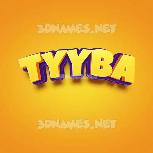 tyyba in Orange Toon style - 3D name wallpaper