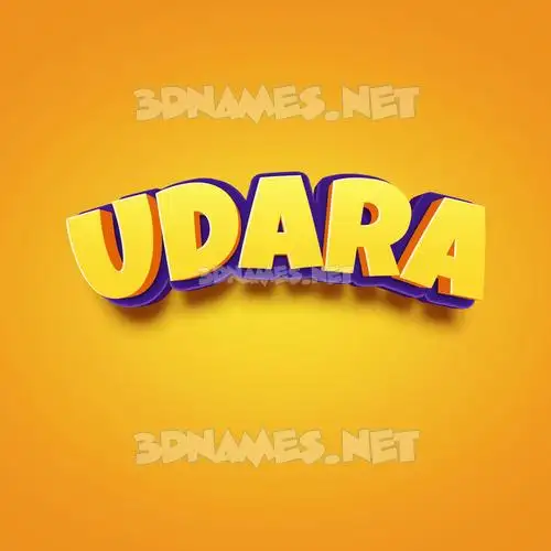 udara in Orange Toon style - 3D name wallpaper