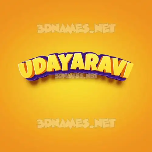 udayaravi in Orange Toon style - 3D name wallpaper