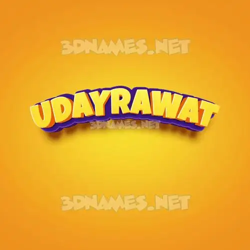 udayrawat in Orange Toon style - 3D name wallpaper