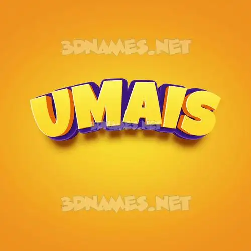 umais in Orange Toon style - 3D name wallpaper