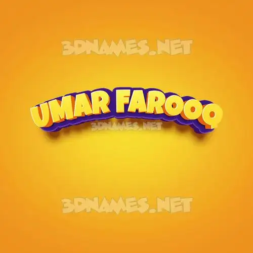 umar farooq in Orange Toon style - 3D name wallpaper