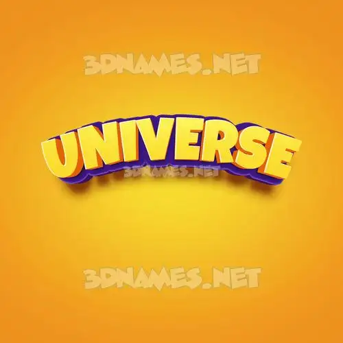 universe in Orange Toon style - 3D name wallpaper