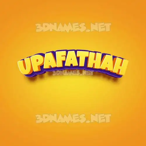 upafathah in Orange Toon style - 3D name wallpaper