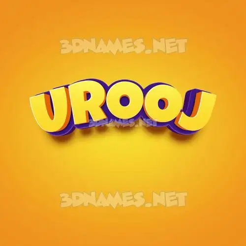 urooj in Orange Toon style - 3D name wallpaper