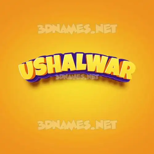 ushalwar in Orange Toon style - 3D name wallpaper