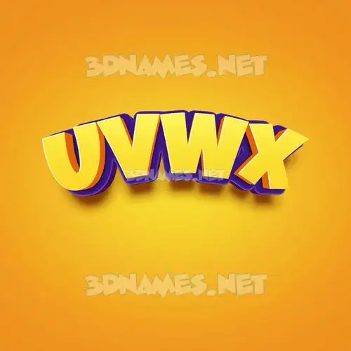 uvwx in Orange Toon style - 3D name wallpaper