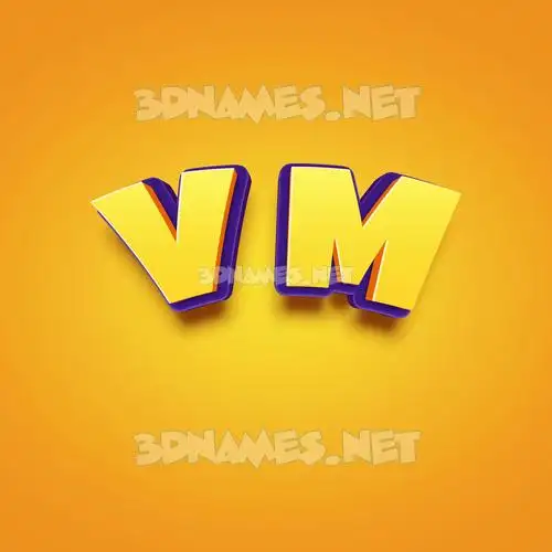 v m in Orange Toon style - 3D name wallpaper v m in Orange Toon style - 3D name wallpaper