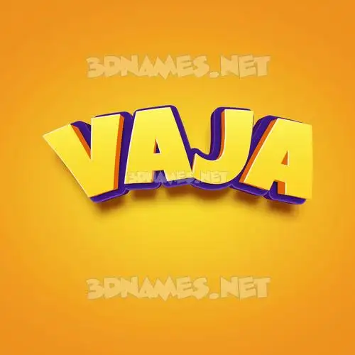 vaja in Orange Toon style - 3D name wallpaper