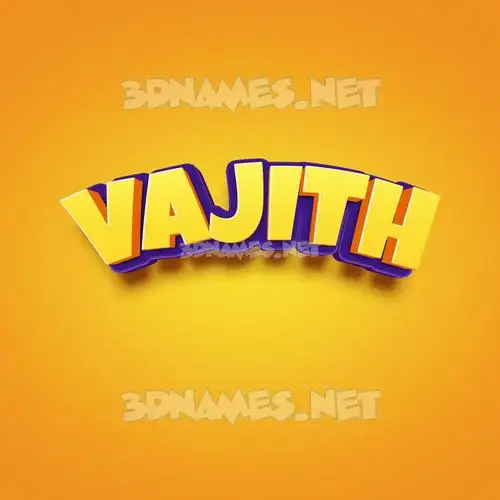 vajith in Orange Toon style - 3D name wallpaper