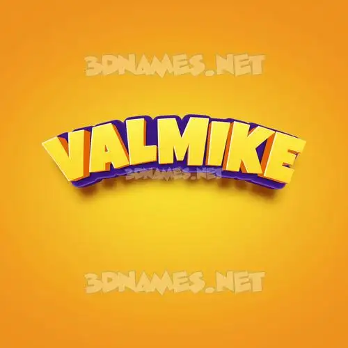 valmike in Orange Toon style - 3D name wallpaper