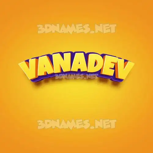 vanadev in Orange Toon style - 3D name wallpaper