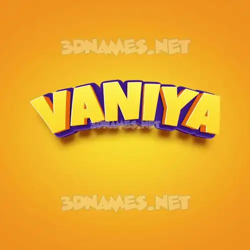 vaniya in Orange Toon style - 3D name wallpaper