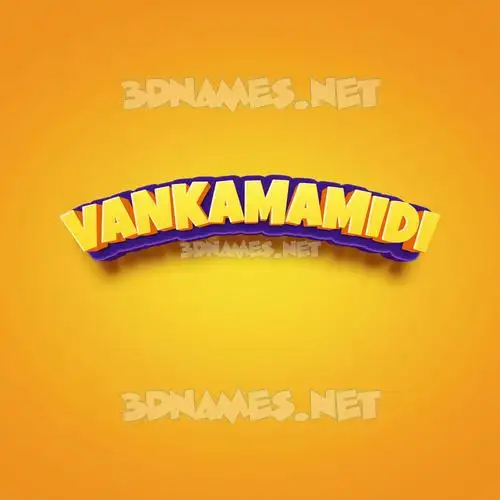 vankamamidi in Orange Toon style - 3D name wallpaper
