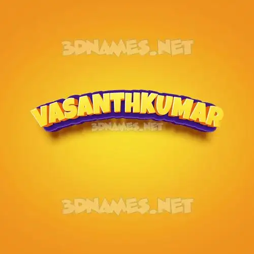 vasanthkumar in Orange Toon style - 3D name wallpaper