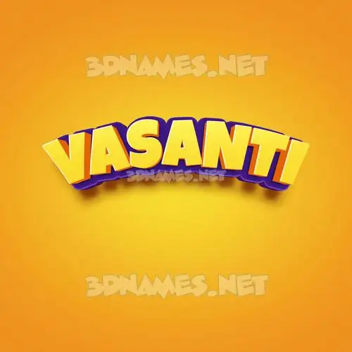 vasanti in Orange Toon style - 3D name wallpaper