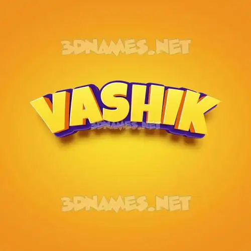 vashik in Orange Toon style - 3D name wallpaper