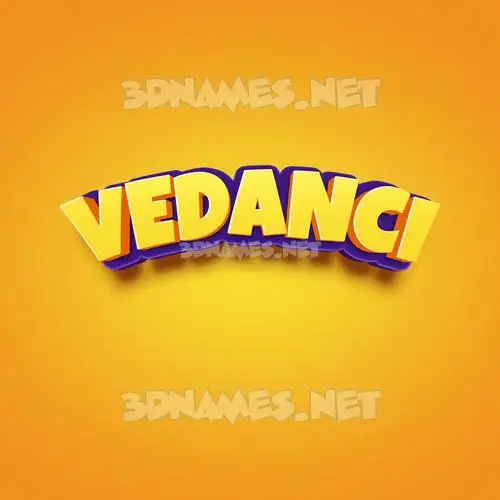 vedanci in Orange Toon style - 3D name wallpaper