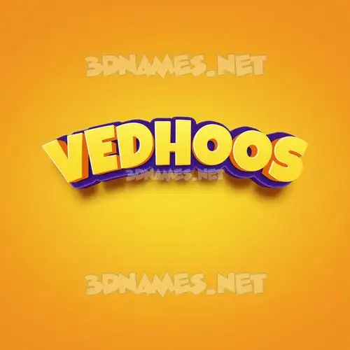 vedhoos in Orange Toon style - 3D name wallpaper vedhoos in Orange Toon style - 3D name wallpaper