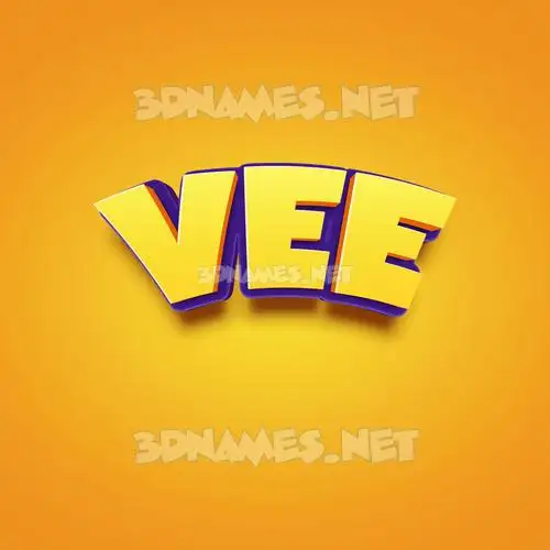 vee in Orange Toon style - 3D name wallpaper