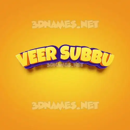 veer subbu in Orange Toon style - 3D name wallpaper