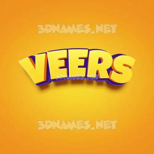 veers in Orange Toon style - 3D name wallpaper