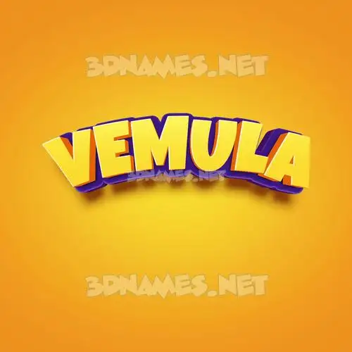 vemula in Orange Toon style - 3D name wallpaper