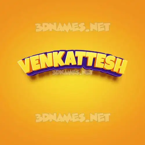 venkattesh in Orange Toon style - 3D name wallpaper