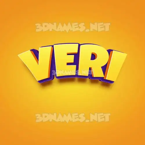veri in Orange Toon style - 3D name wallpaper