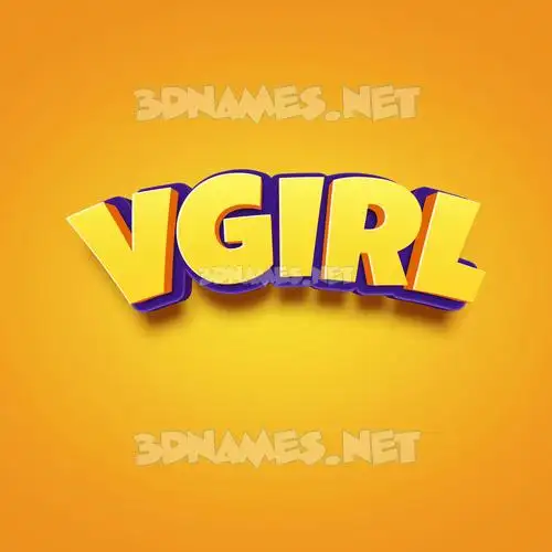 vgirl in Orange Toon style - 3D name wallpaper