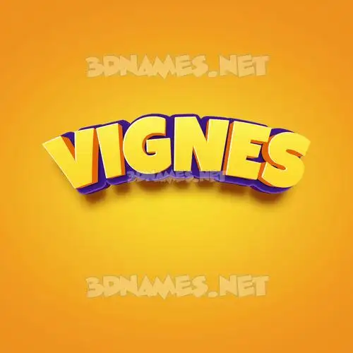 vignes in Orange Toon style - 3D name wallpaper