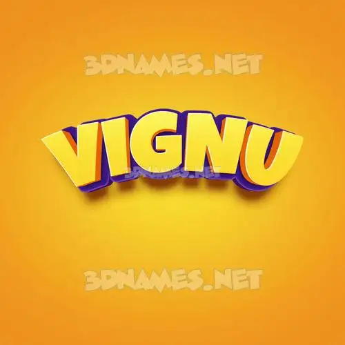 vignu in Orange Toon style - 3D name wallpaper