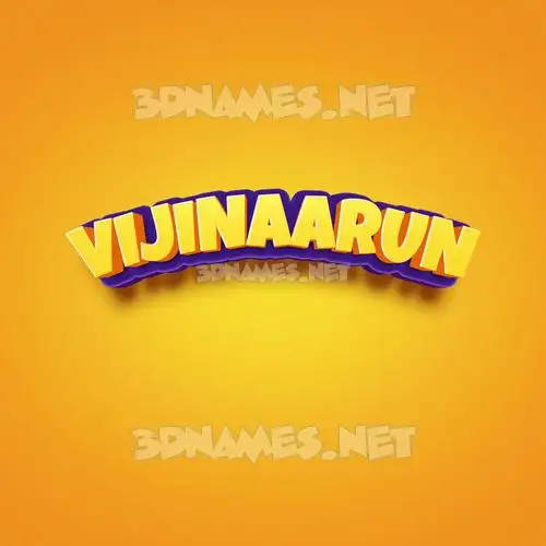 vijinaarun in Orange Toon style - 3D name wallpaper