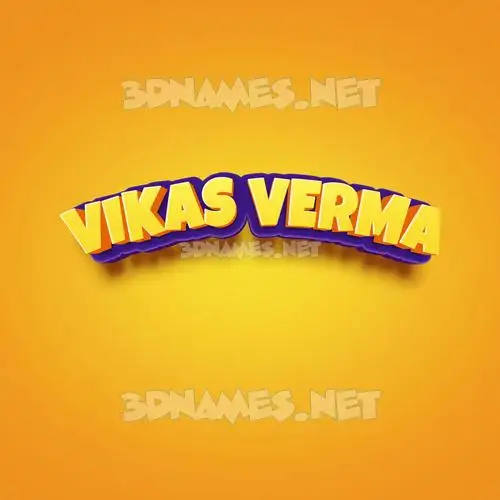 vikas verma in Orange Toon style - 3D name wallpaper