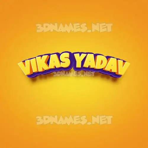 vikas yadav in Orange Toon style - 3D name wallpaper