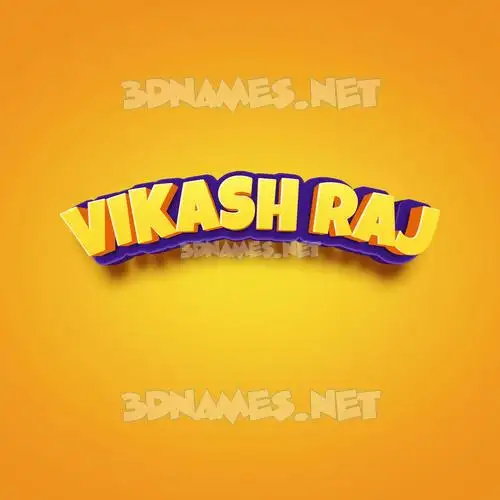 vikash raj in Orange Toon style - 3D name wallpaper