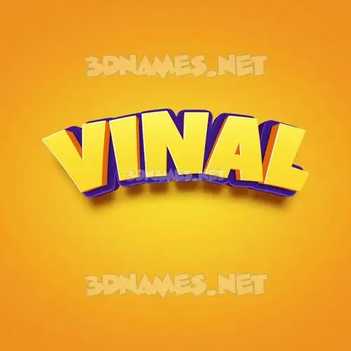 vinal in Orange Toon style - 3D name wallpaper vinal in Orange Toon style - 3D name wallpaper