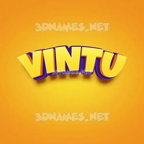 vintu in Orange Toon style - 3D name wallpaper vintu in Orange Toon style - 3D name wallpaper