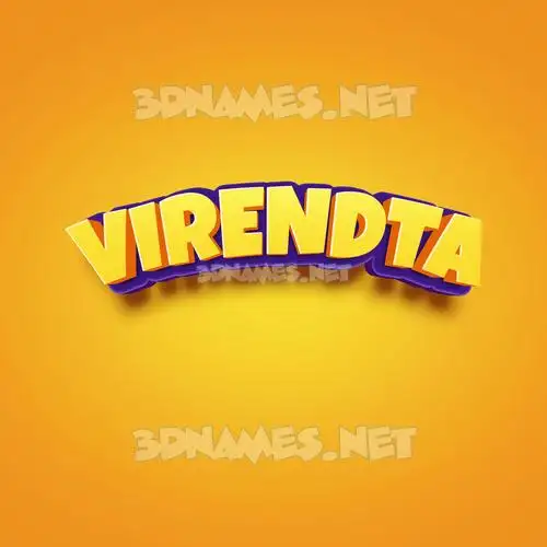 virendta in Orange Toon style - 3D name wallpaper