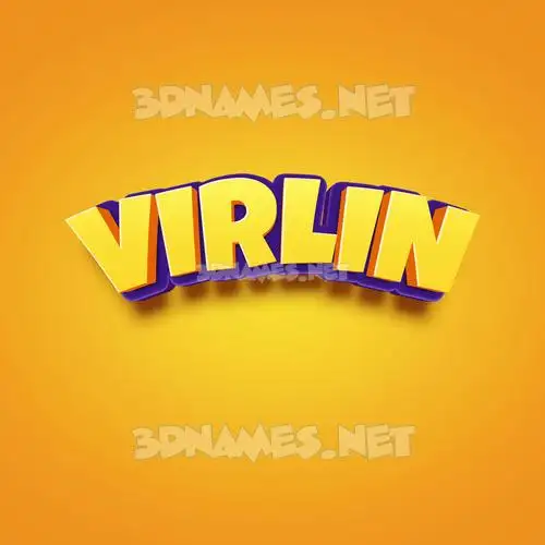 virlin in Orange Toon style - 3D name wallpaper